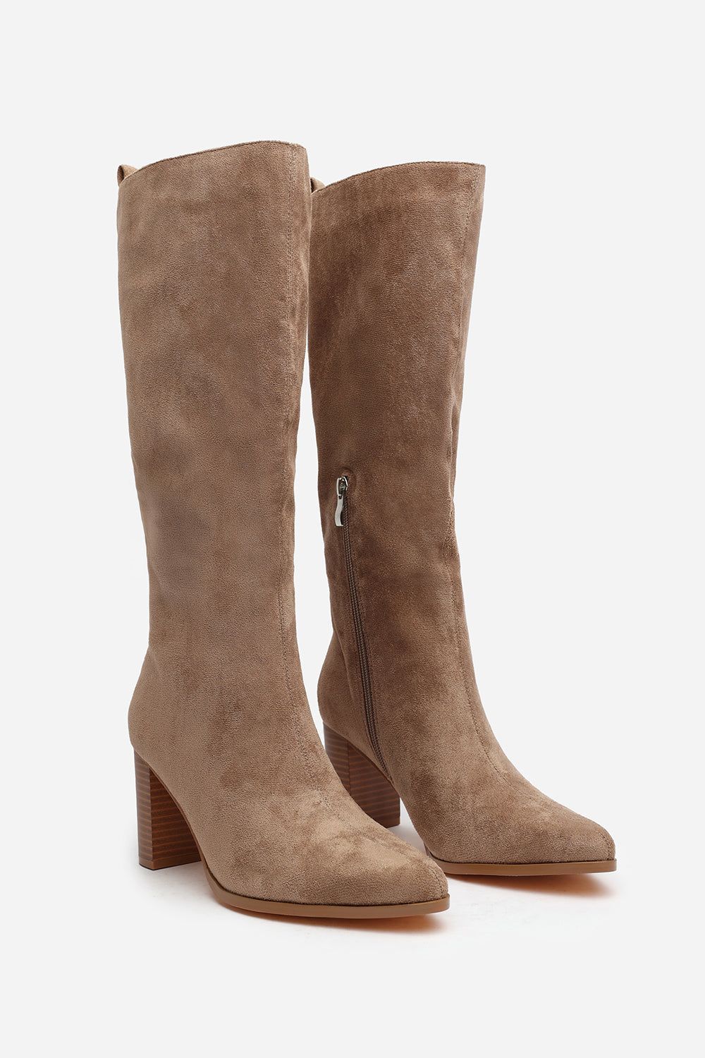 Where's That From 'Delta' Block Heel Knee High Boots With Side Zip image 3
