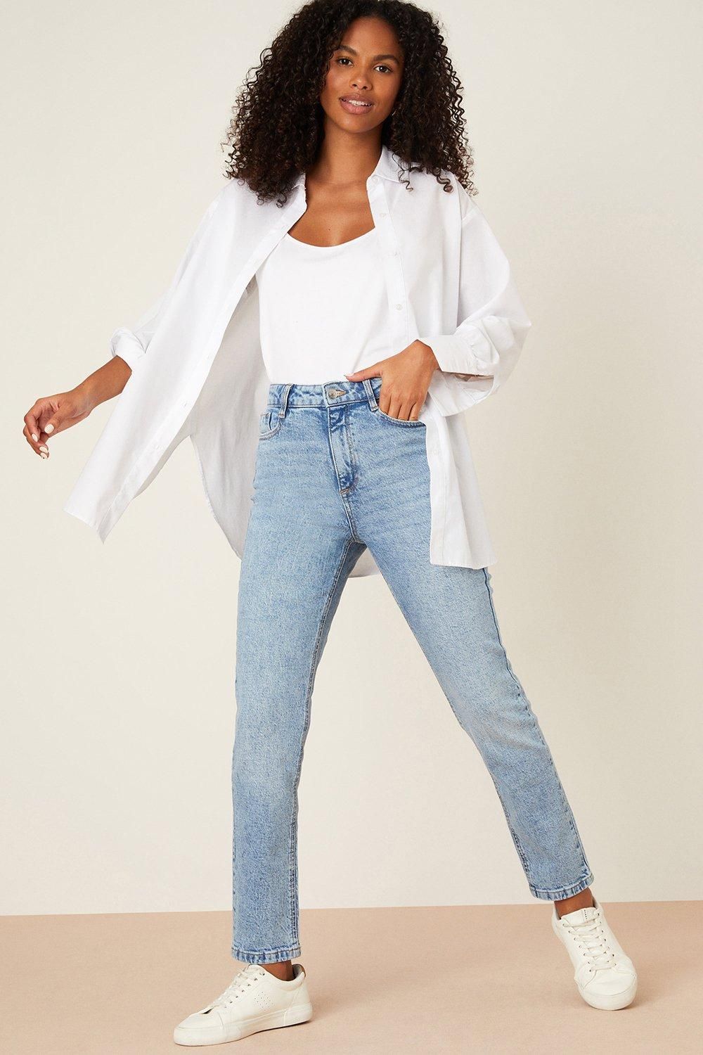 Dorothy Perkins Kimberley Slim Mom Jeans Light Wash image 1