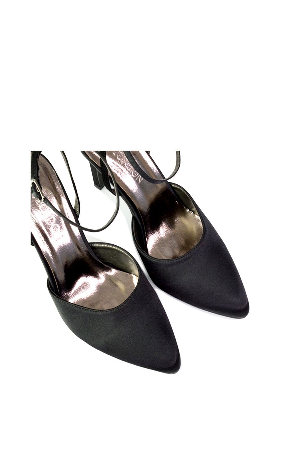 XY London 'Liliane' 2 Part Pointed Toe Satin Shoes Stiletto Heel image 5