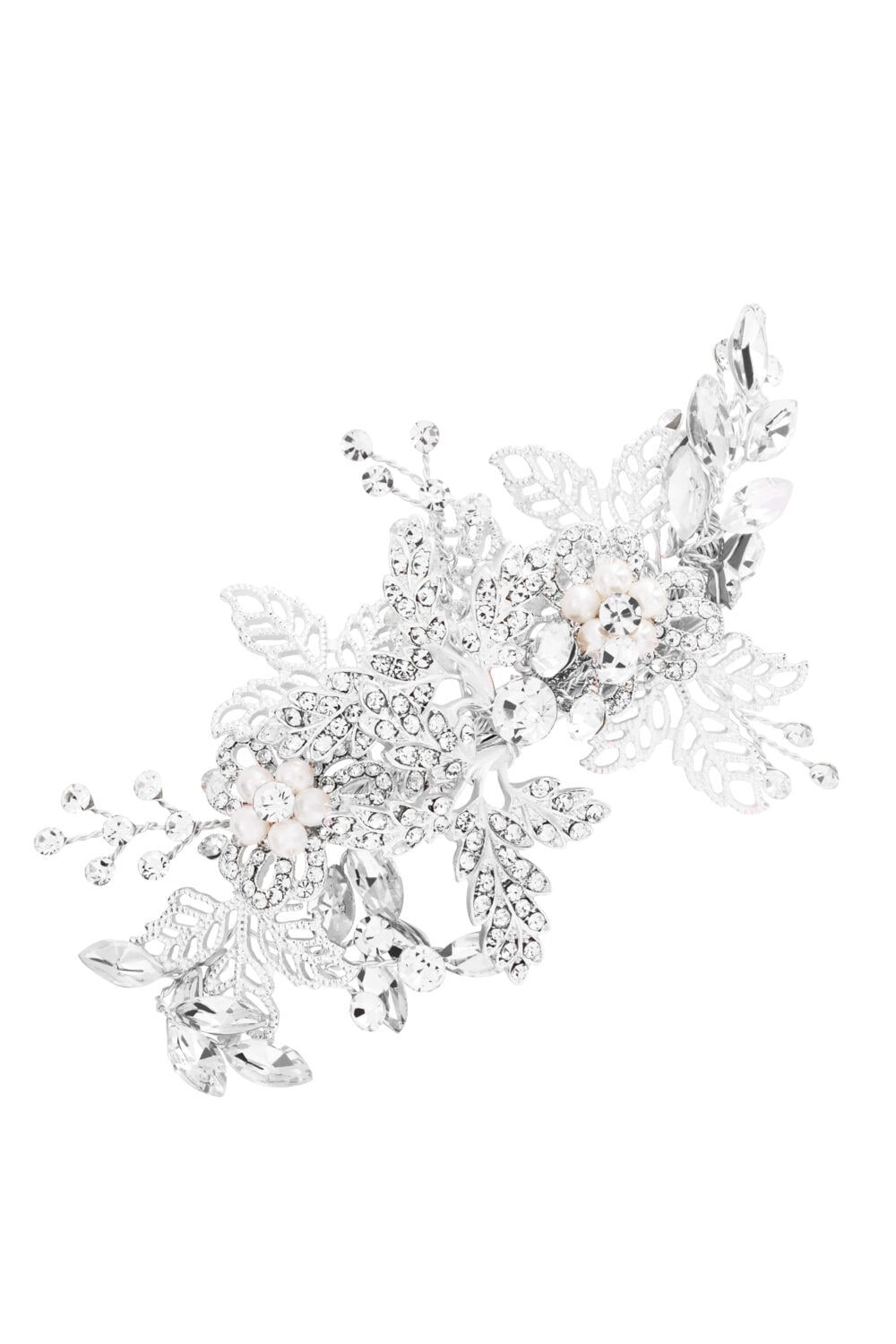 Jon Richard Suzie Open Leaf And Crystal Clip image 1