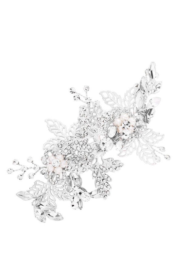 Jon Richard Suzie Open Leaf And Crystal Clip