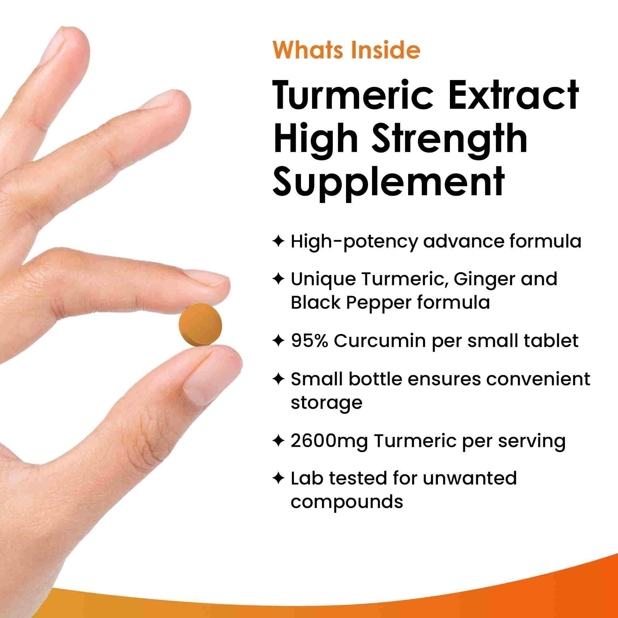 New leaf health Turmeric Supplements Ginger & Black Pepper Turmeric Tablets 95% Curcumin (6 months supply) image 2