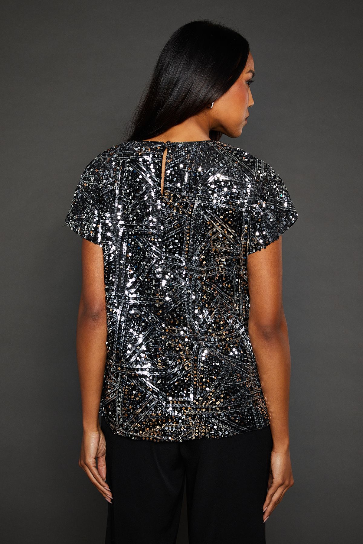 Principles Silver Sequin Detail Top Silver image 3