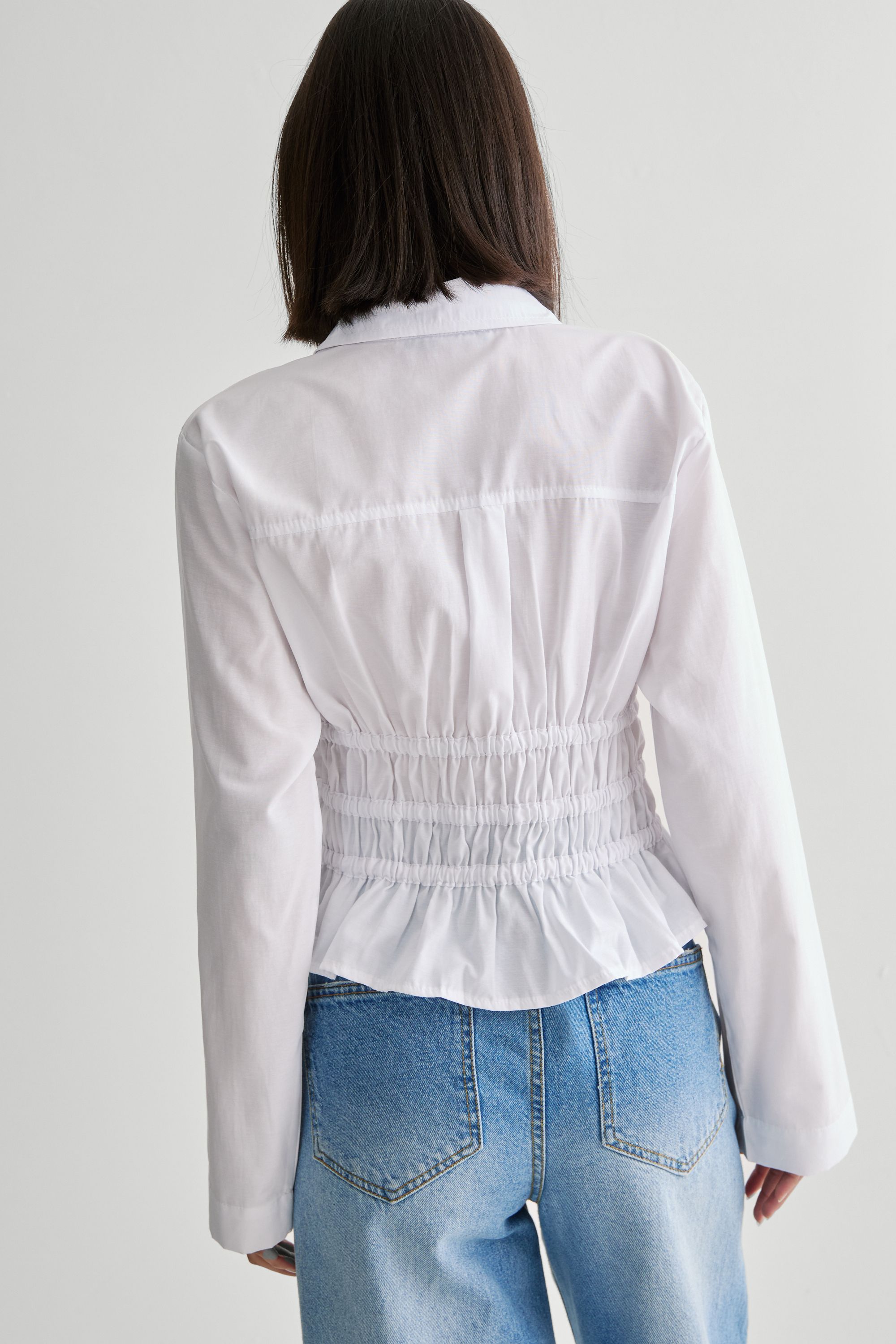 NastyGal Tie Front Long Sleeve Shirt White image 4