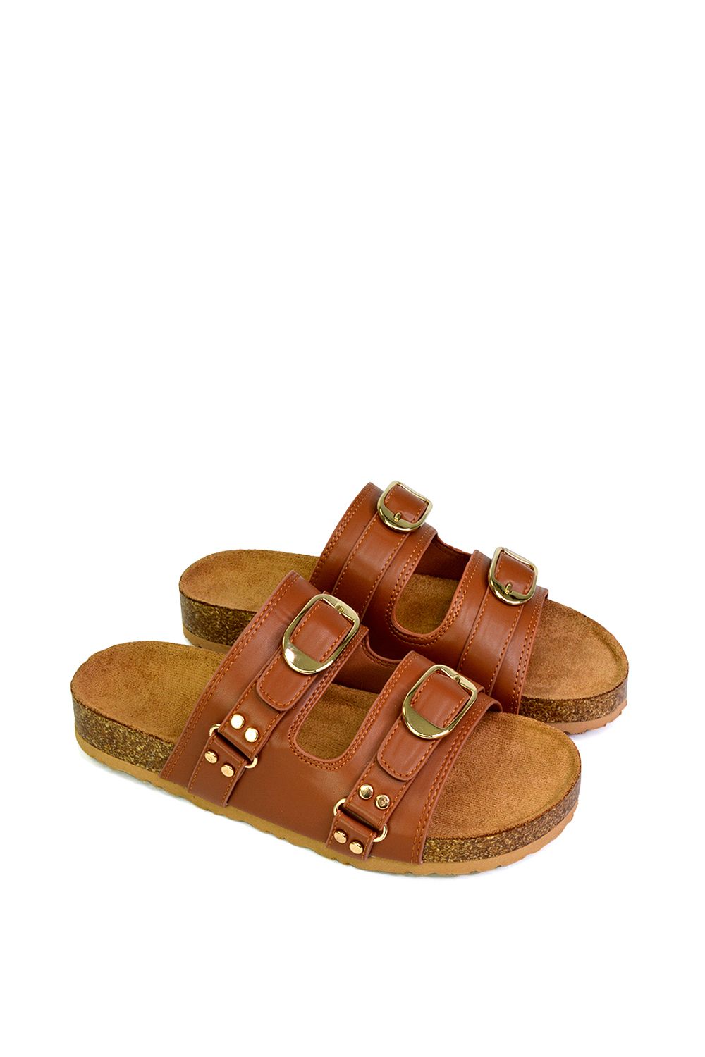 XY London 'Evan' Strappy Slip On  Buckle Flat Sandal Sliders image 3