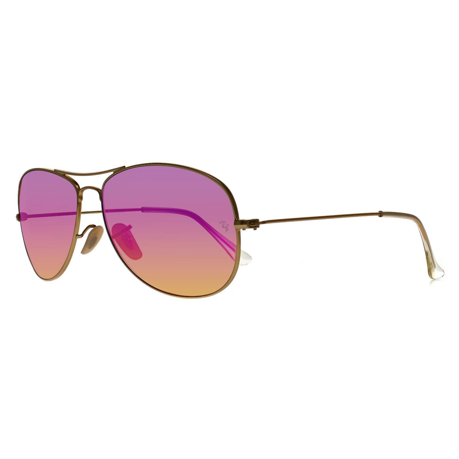 Ray-Ban Aviator Mens Gold Cyclamen Flash Sunglasses image 2