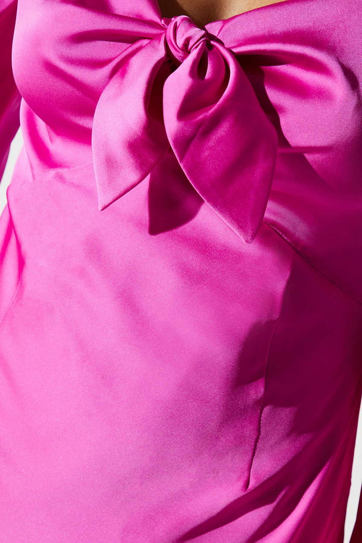 Coast Knot Front Satin Slip Dress Pink image 5