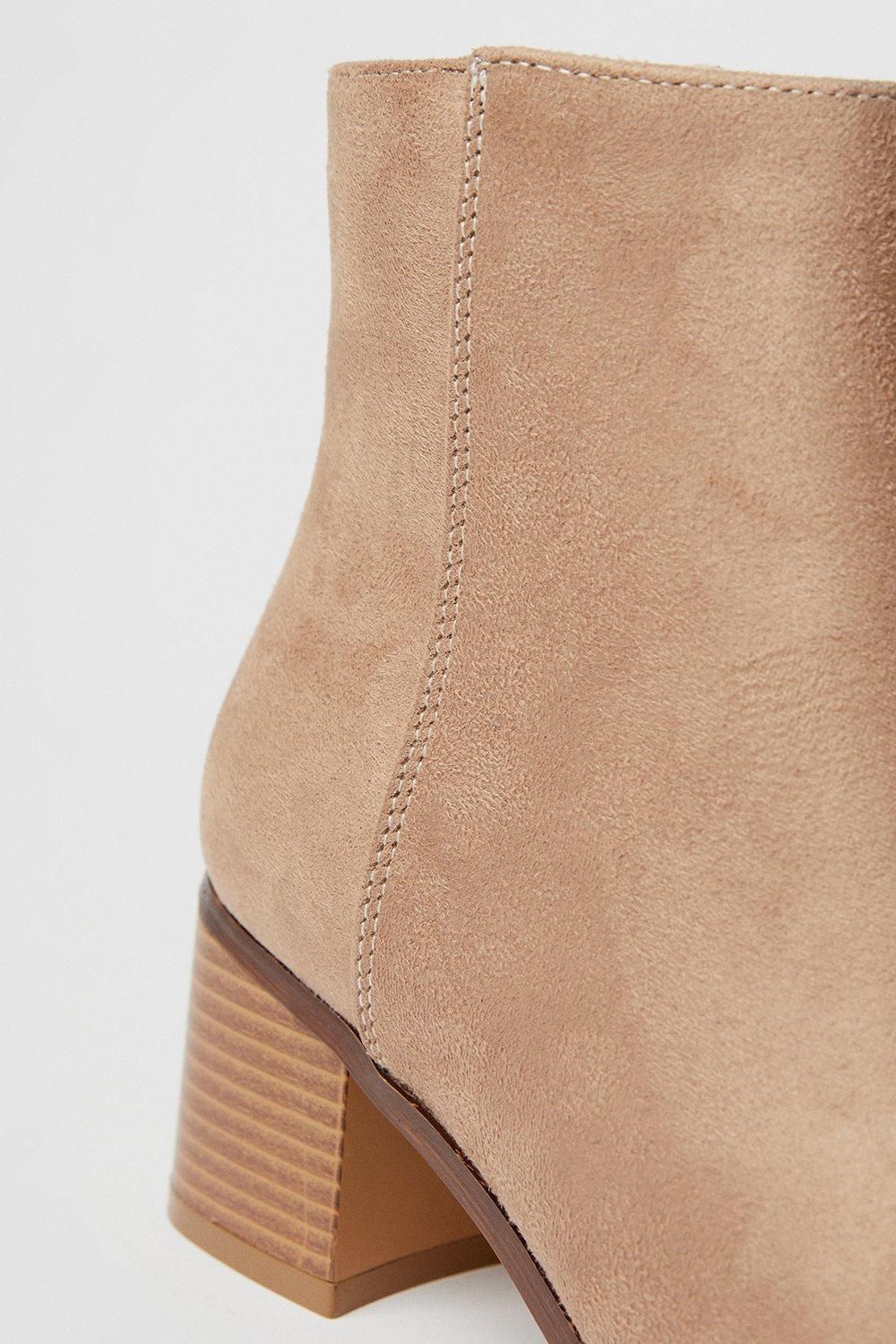 Dorothy Perkins Andrea Block Heel Ankle Boots Taupe image 4