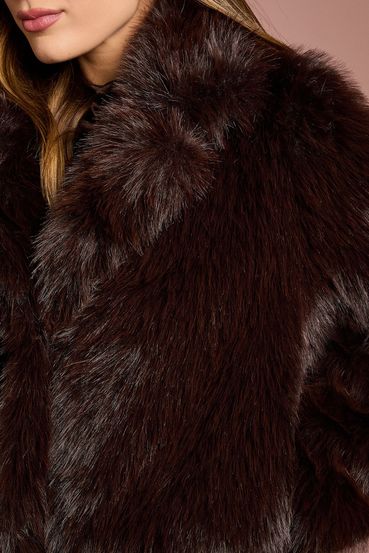 Coast Chocolate Occasion Short Faux Fur Coat Chocolate image 5