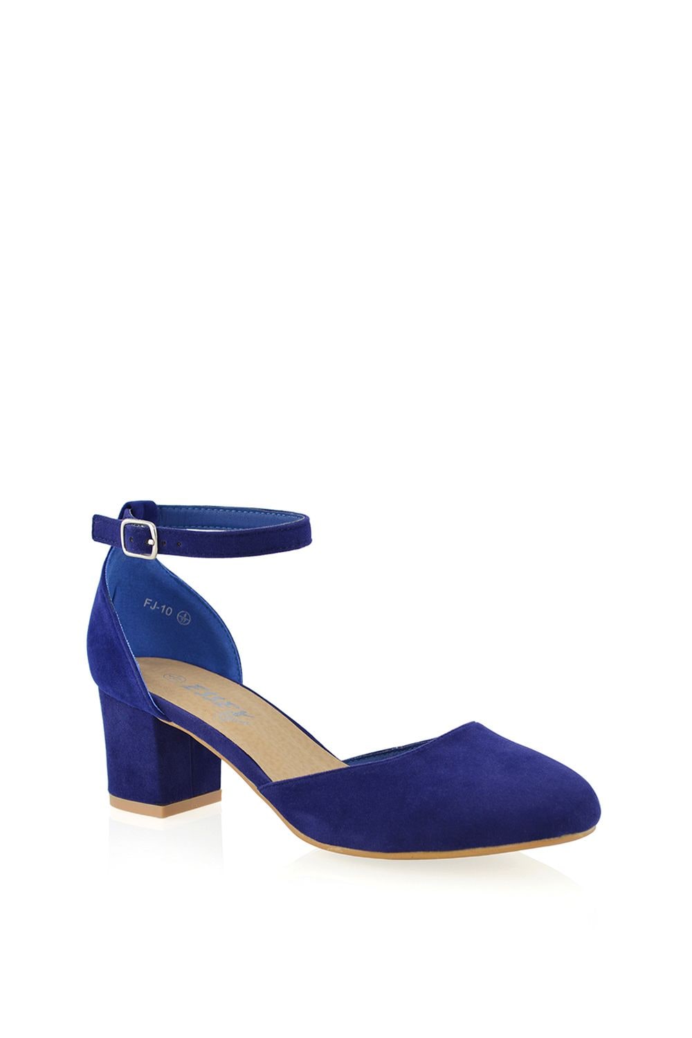 XY London 'Billie-May' Chunky Strappy Mid Block High Heels Court Shoes image 2