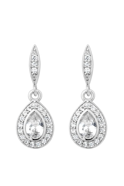 Jon Richard Silver Cubic Zirconia Pear Drop Earrings