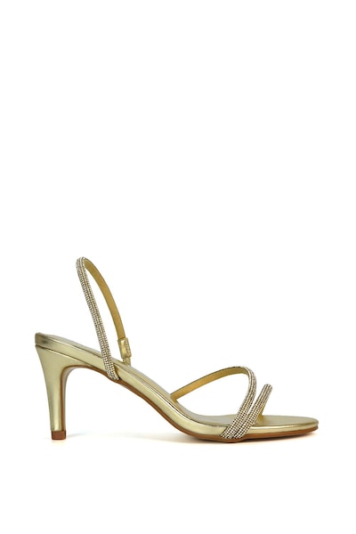 XY London 'Polly' Slingback Strappy Diamante Stiletto High Heel Sandals