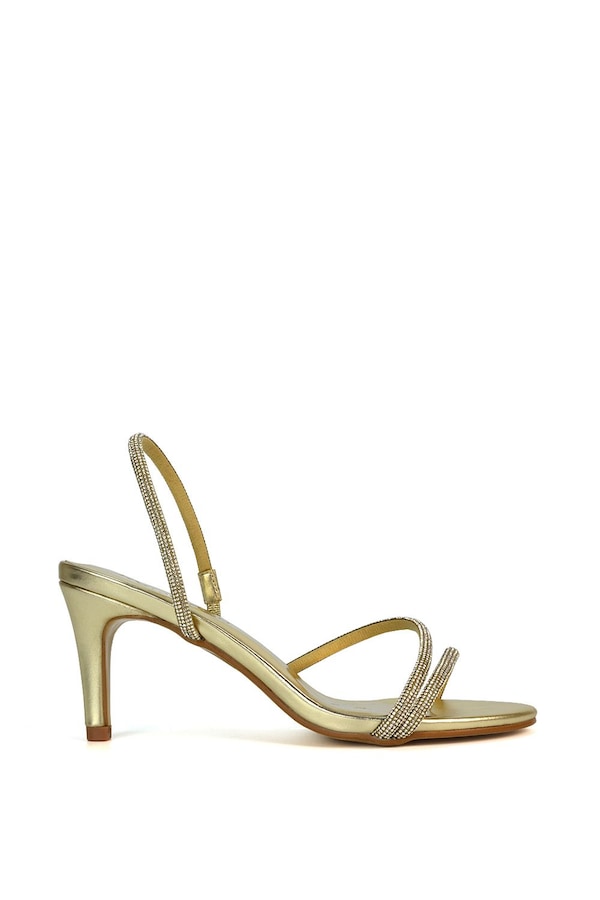 XY London 'Polly' Slingback Strappy Diamante Stiletto High Heel Sandals