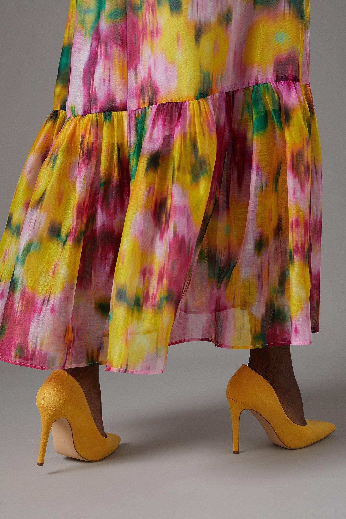 Coast Zorana Faux Suede High Stiletto Heel Court Shoes Yellow image 2