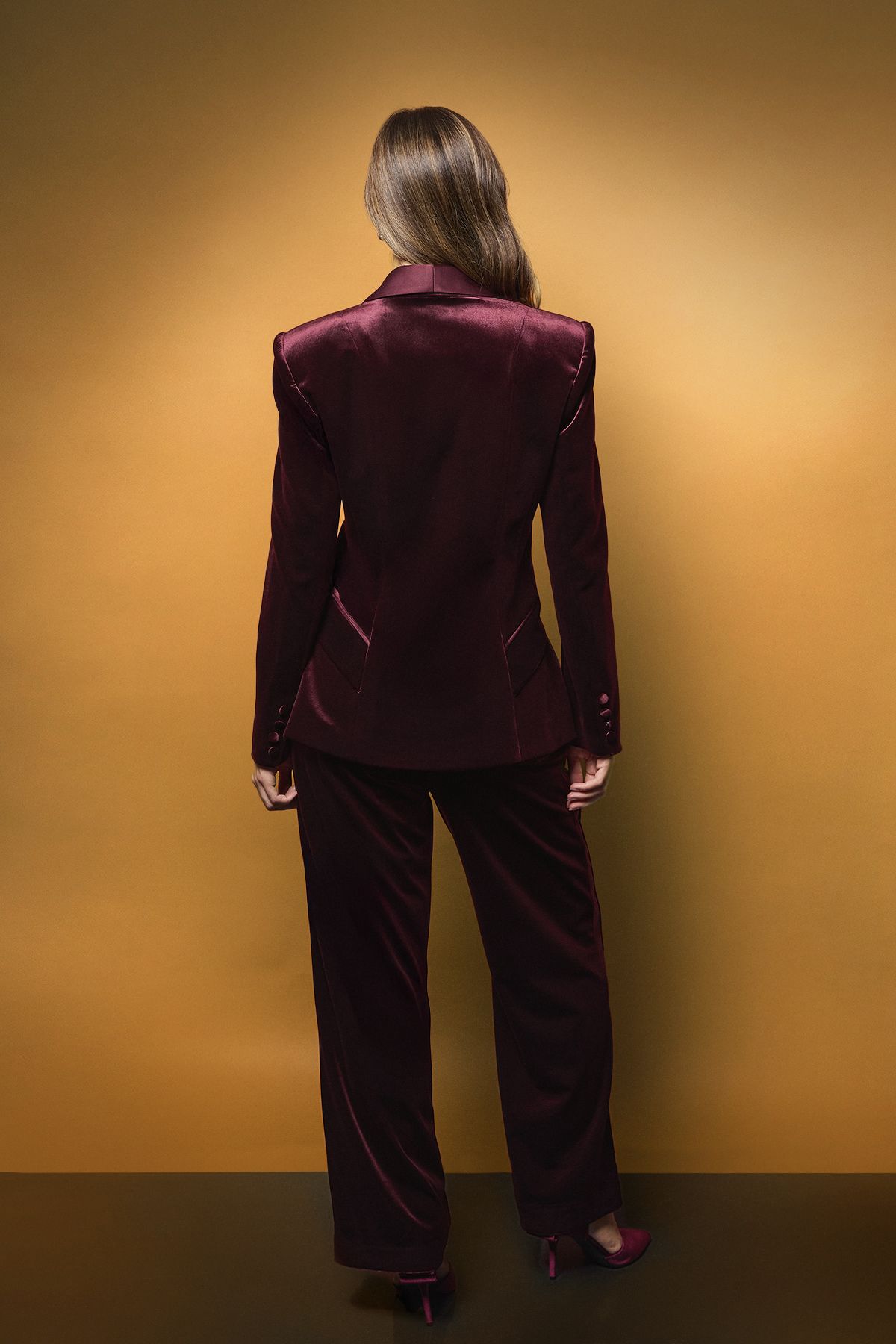 Coast Velvet Blazer With Satin Lapel Oxblood image 3