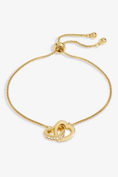 Jon Richard Gold Interlink Heart Toggle Bracelet