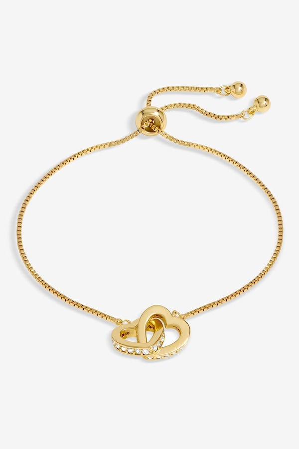 Jon Richard Gold Interlink Heart Toggle Bracelet