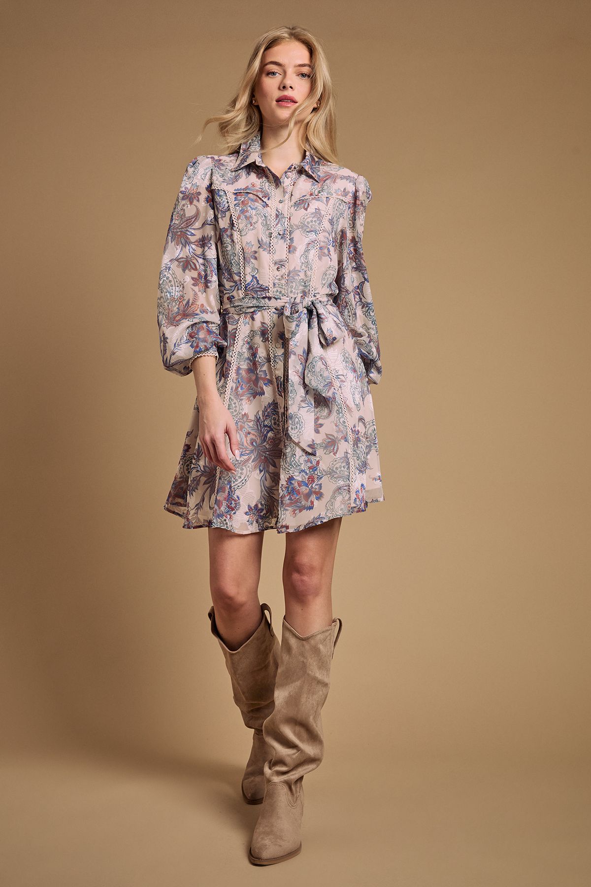 Oasis Winnie Faux Suede Slouch Calf Boots Beige image 2