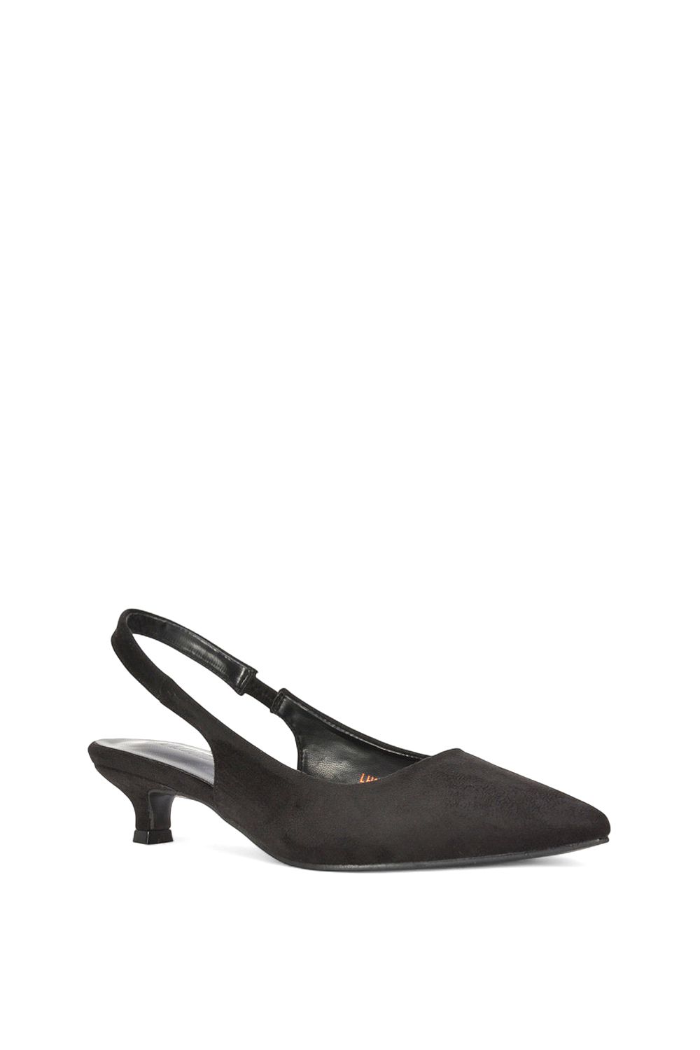 XY London 'Leila' Pointed Toe Low Kitten Heel Slingback Court Shoes image 2