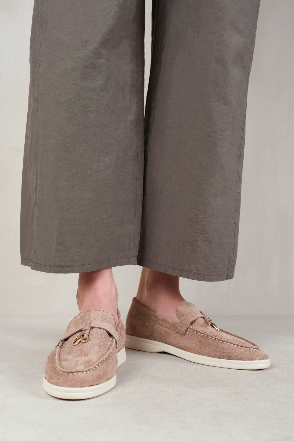 Where's That From 'Charming' Slip On Suede Loafers Metal Trim Tassel image 3