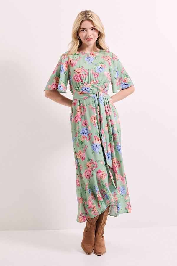 Dorothy Perkins Floral Empire Seam Angel Sleeve Midaxi Dress Floral