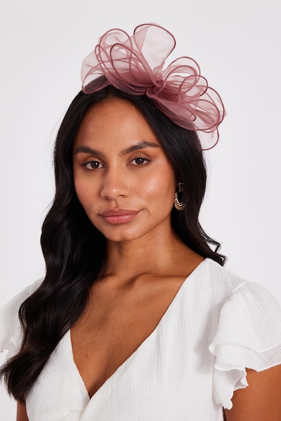 Quiz Burgundy Mesh Headband Fascinator