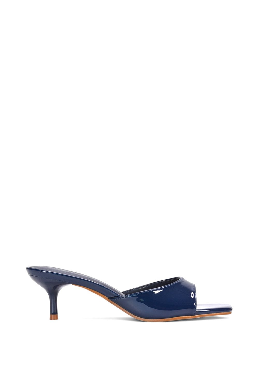 XY London 'Jane' Square Toe Kitten Heel Slip On Heeled Sandal Mules image 1