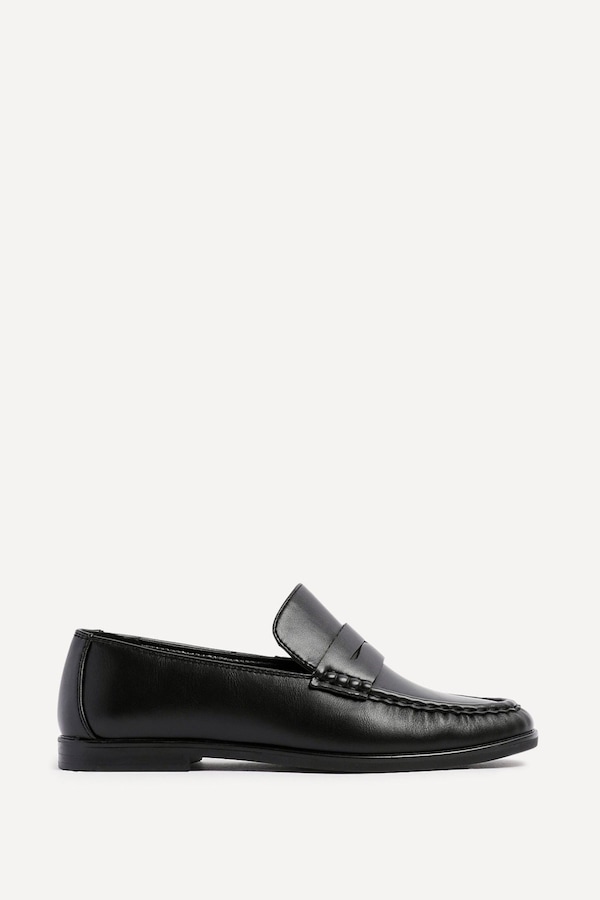 Linzi Belmont Black Faux Leather Ruched Loafer