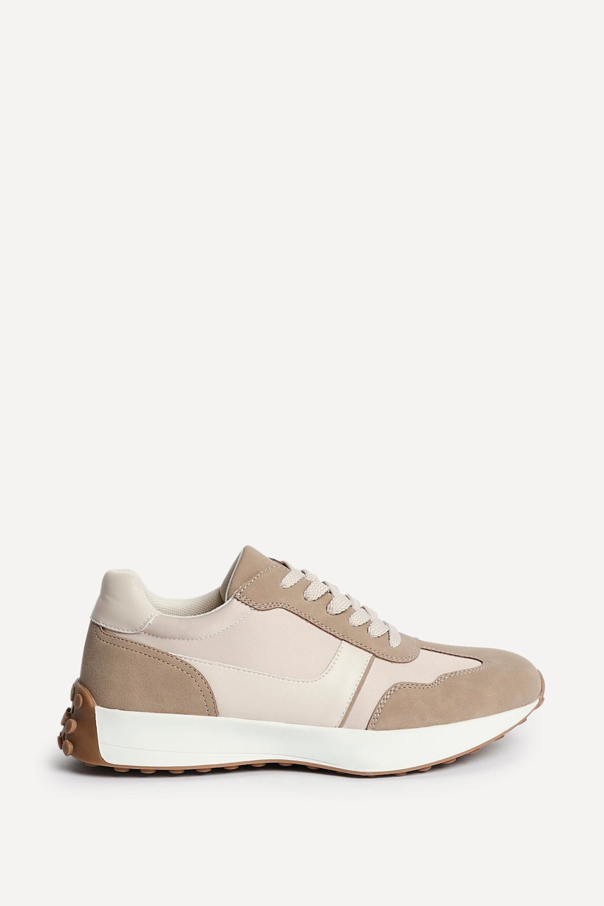 Linzi Hustle Beige Suede Mix Sports Trainers