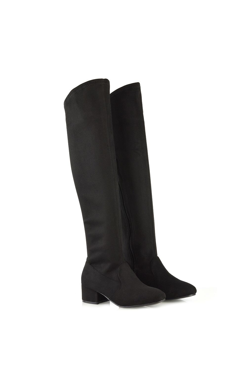 XY London 'June' Low Block Heel Knee High Boots image 4