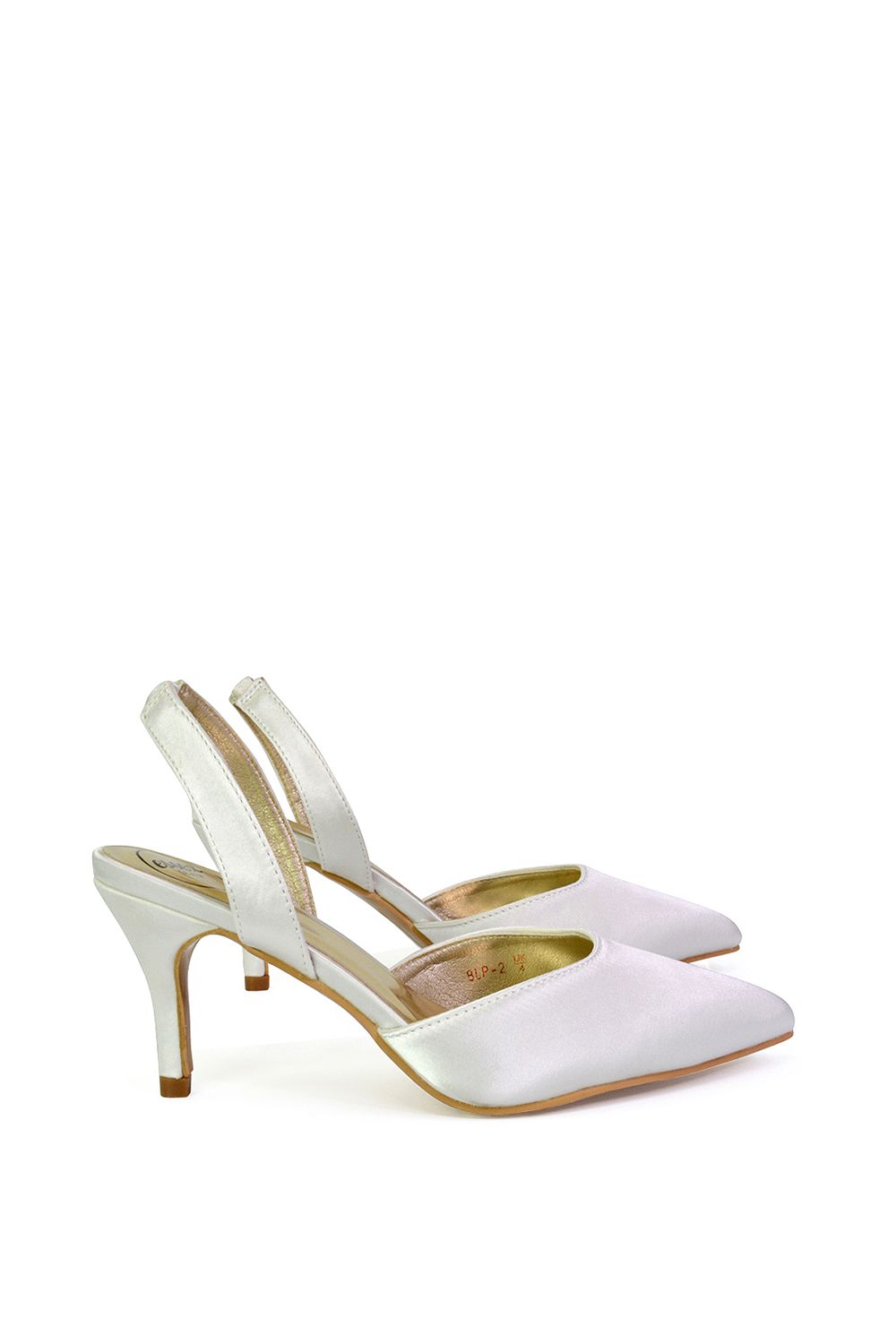 XY London 'Imogen' Pointed Toe Sling Back Stiletto Mid Heel Court Shoes image 2