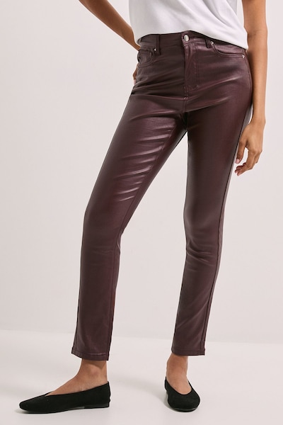 Dorothy Perkins Coated Skinny Jean Burgundy