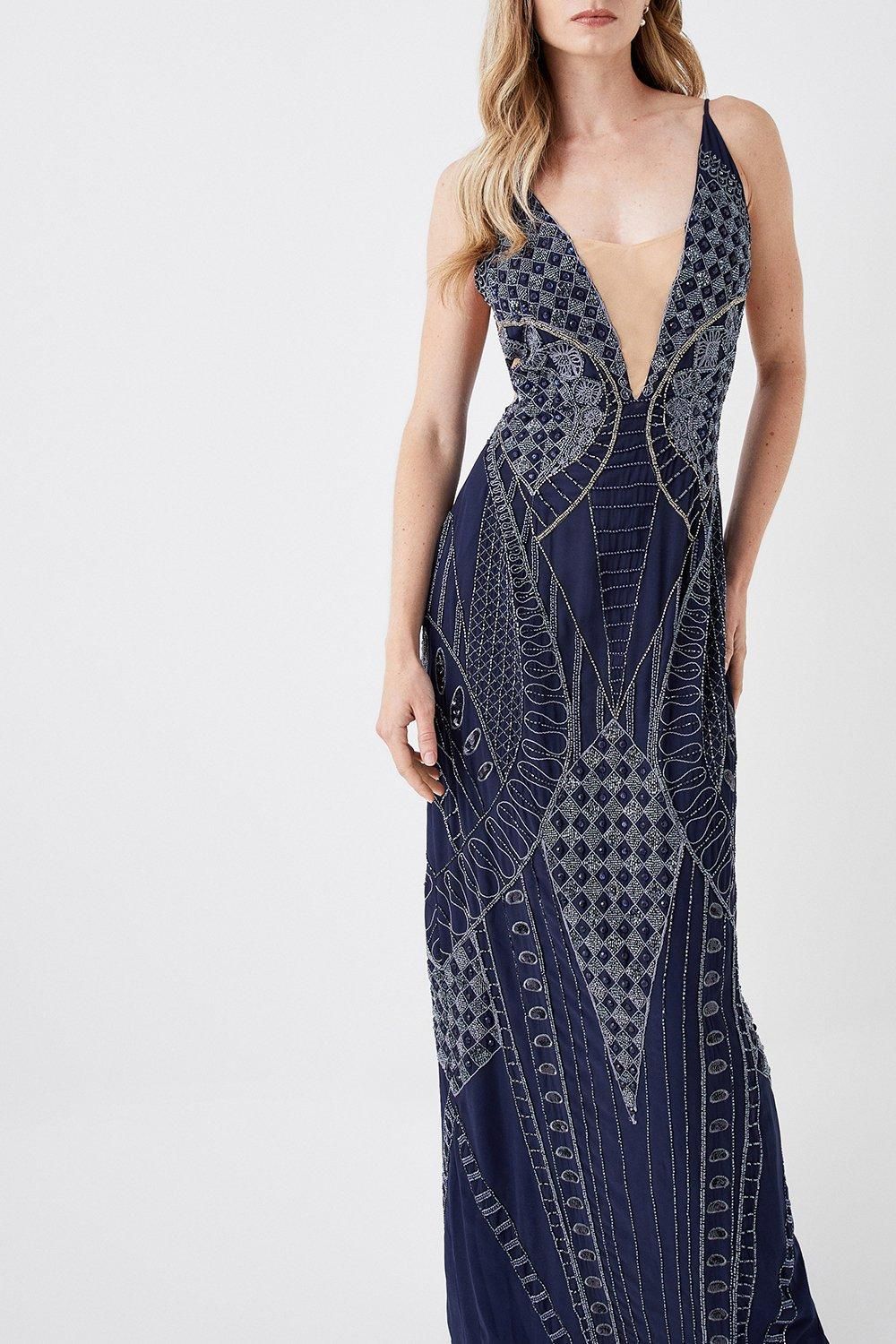 Coast Embellished Contouring Ball Maxi Dress Navy image 2