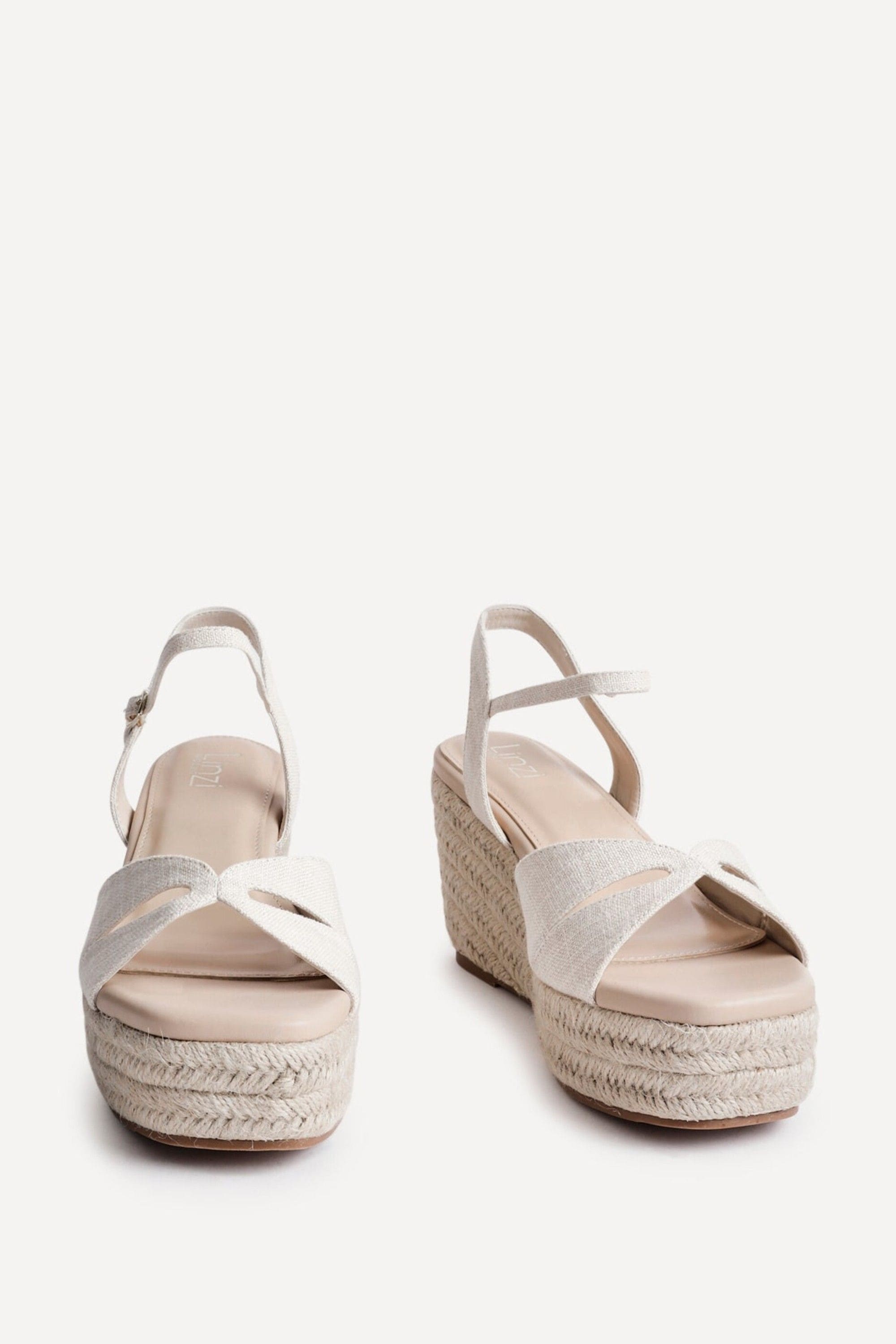 Linzi Sian Wide Fit Nude Canvas Linked Design Wedges image 3