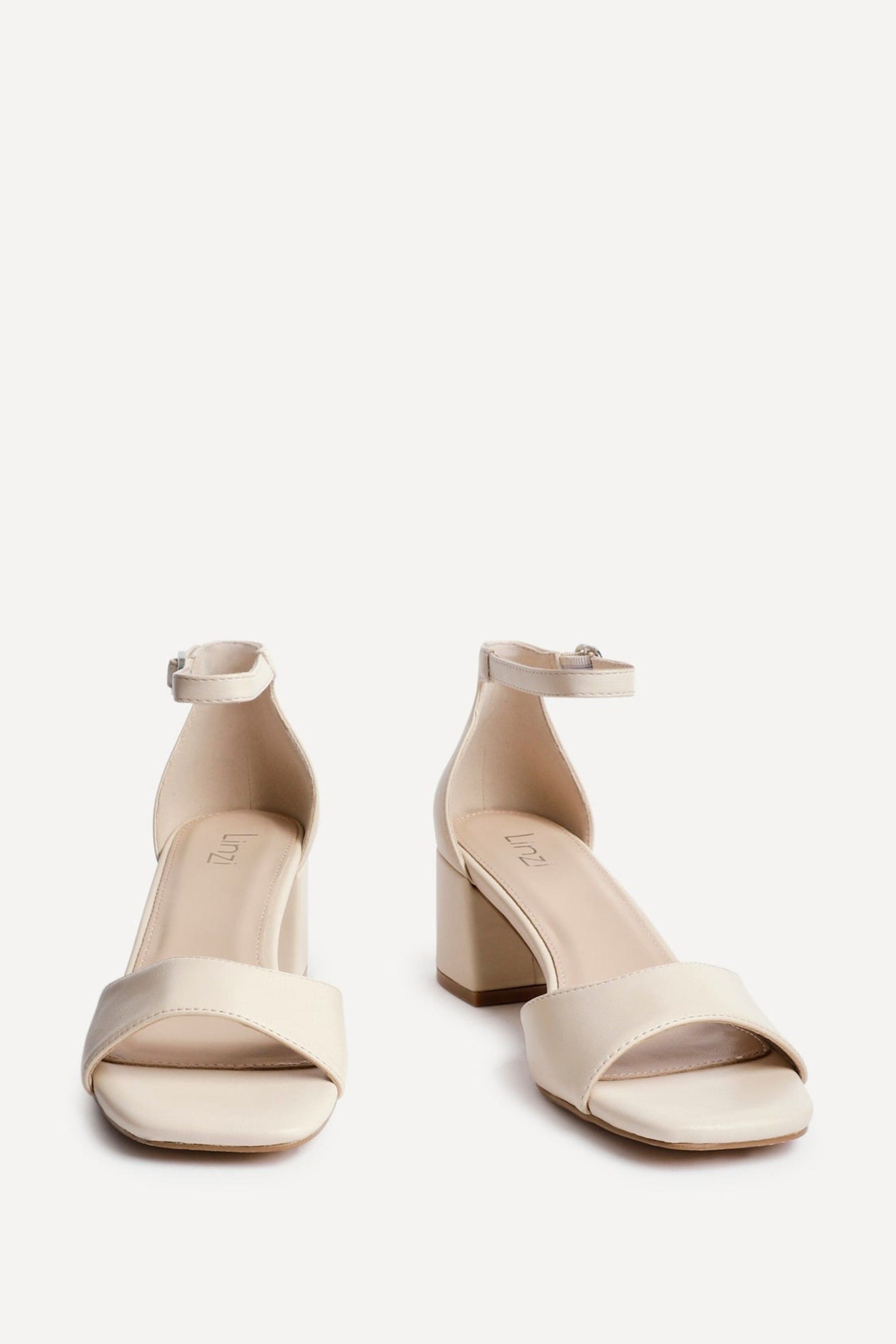 Linzi Maddie Nude Faux Leather Block Heels image 3