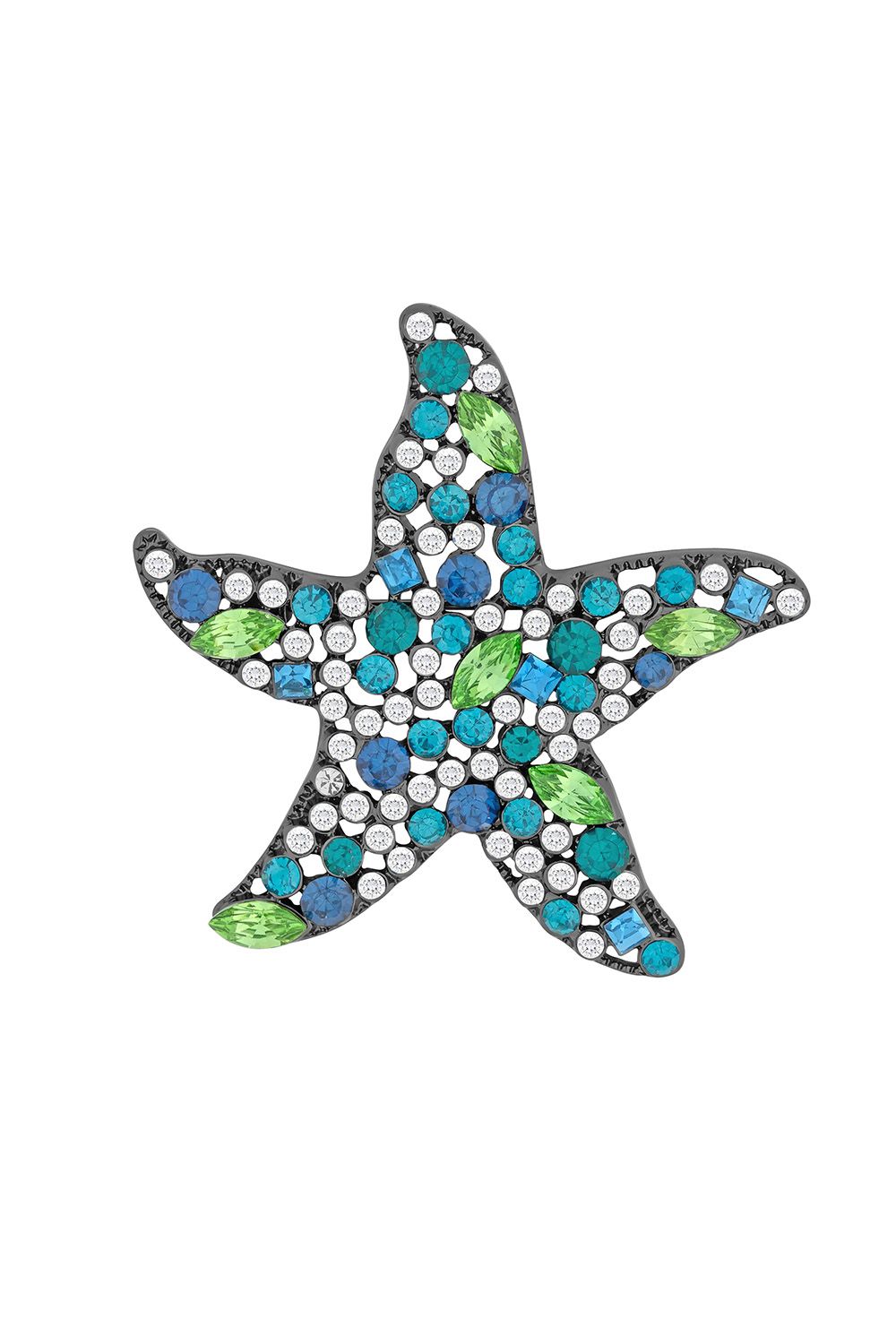 Jon Richard Hematite Plated Starfish Brooch - Gift Box image 2