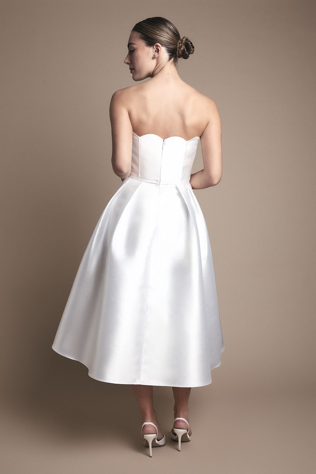 Coast Scalloped Strapless Midi Wedding Dress Ivory image 3