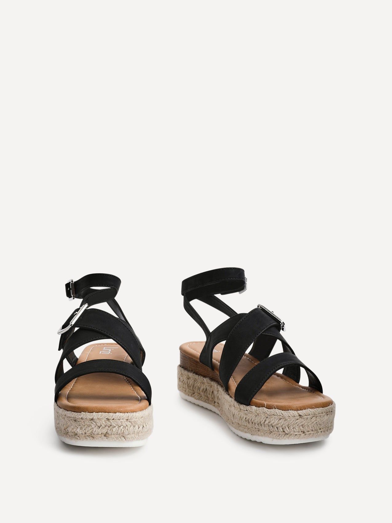 Linzi Autumn Black Nubuck Strappy Flatform Sandal image 3