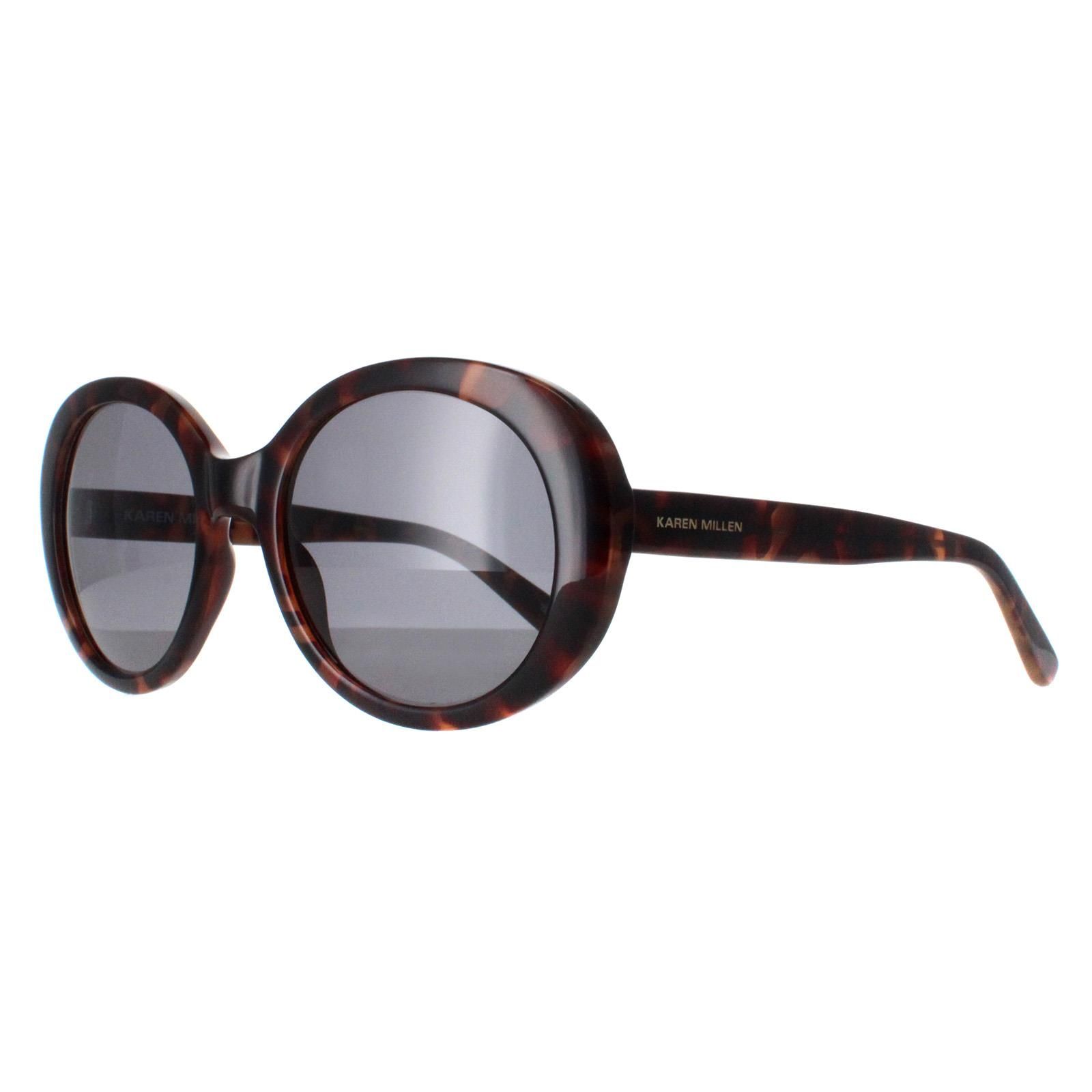 Karen Millen Oval Dark Tortoise Dark Grey KM5051 image 2