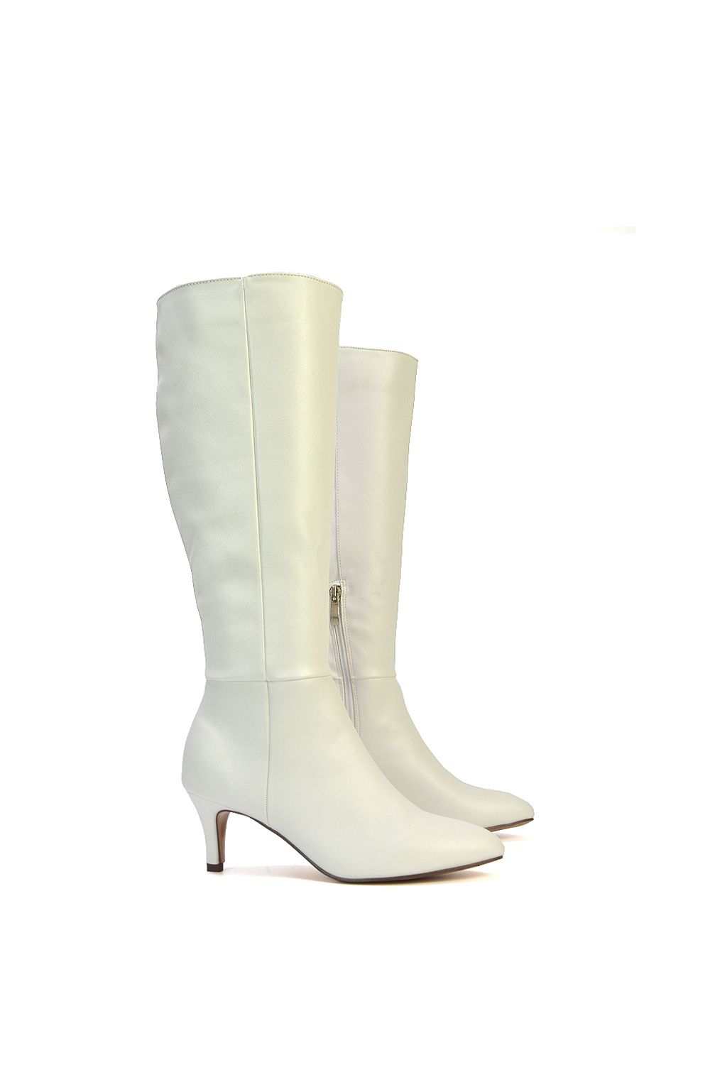 XY London 'Coby' Pointed Mid Stiletto Heel Knee High Boots image 6