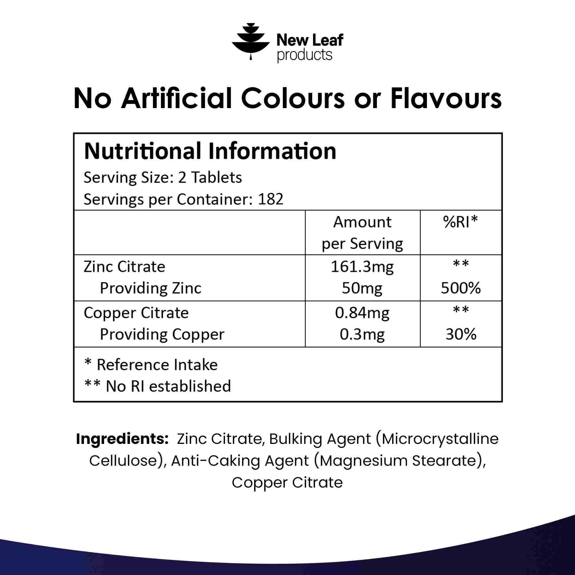 New leaf health Zinc Tablets 50mg High Strength - 365 Zinc Tablets Contributes Towards Immune Function and Maintenance of Healthy Bones, Vision, Hair, Nails and Skin image 6