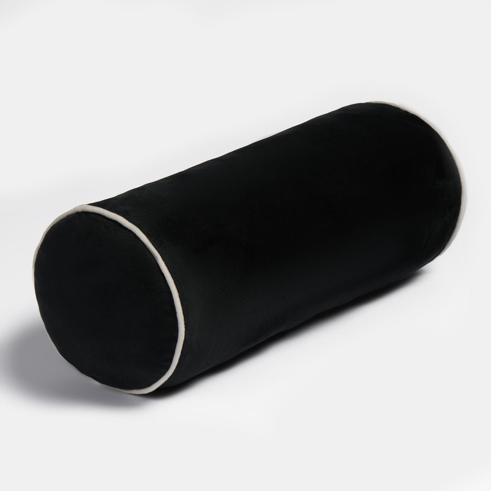 OHS Bolster Cushion Matte Velvet Filled Bedroom Sofa Plump Decorative Scatter Pillow image 6