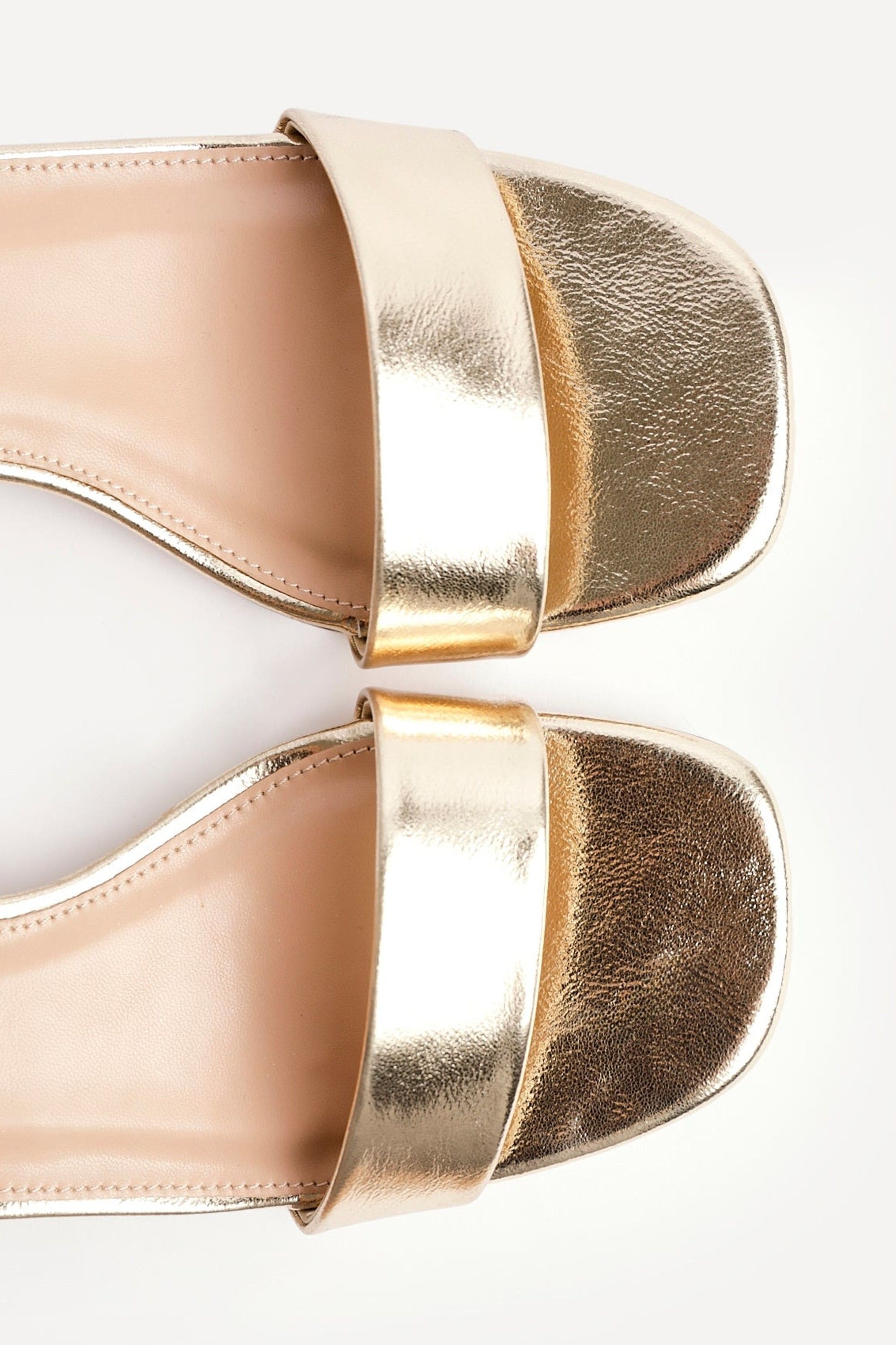 Linzi Tillie Gold Faux Leather Low Block Heel image 5