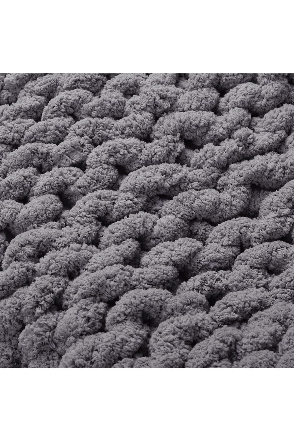 Living and Home Chunky Knit Blanket Throw 100% Hand Knit Chenille Chunky Throw Blanket for Couch 60 x 60cm image 5