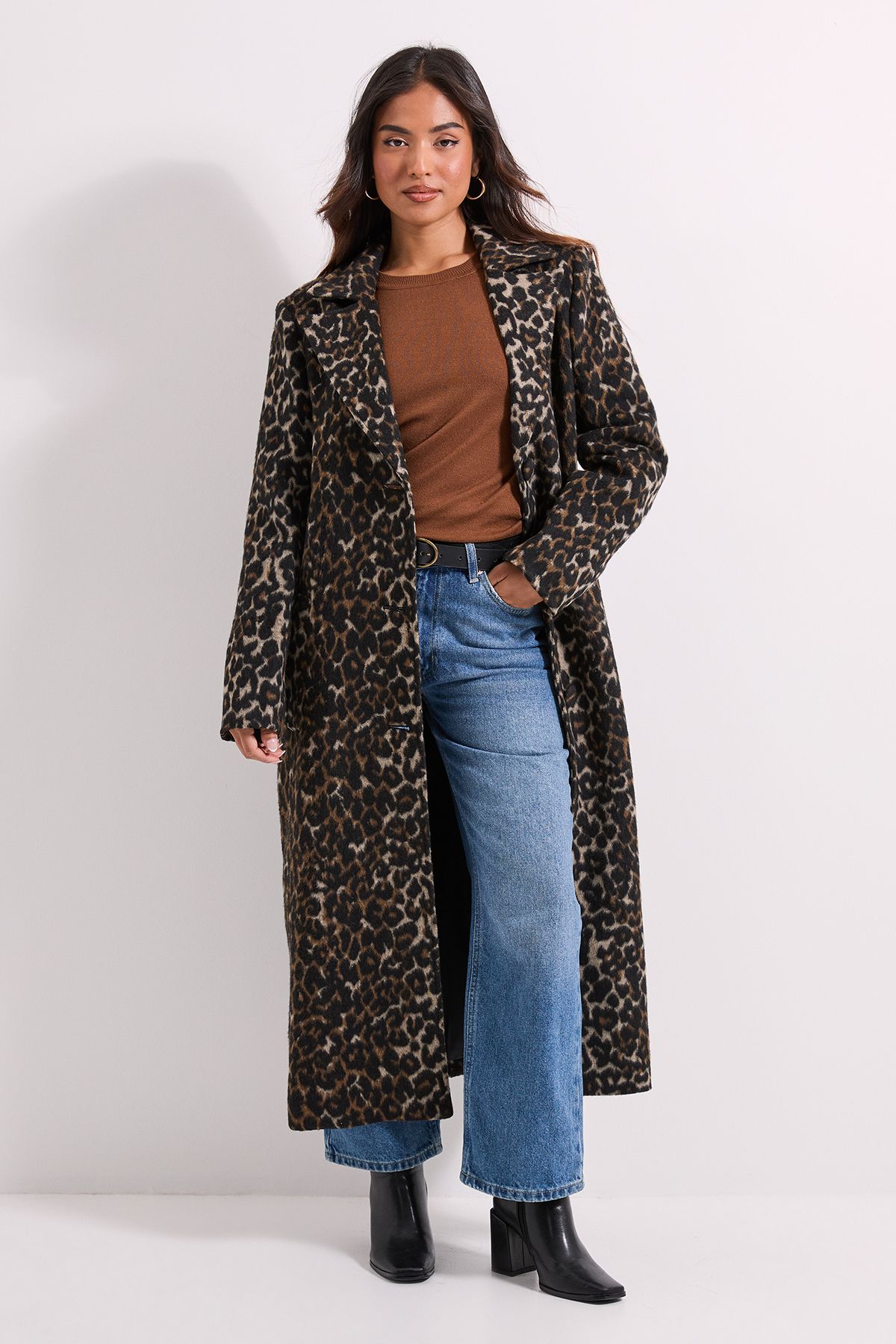 Dorothy Perkins Petite Animal Wool Midi Coat Animal image 1