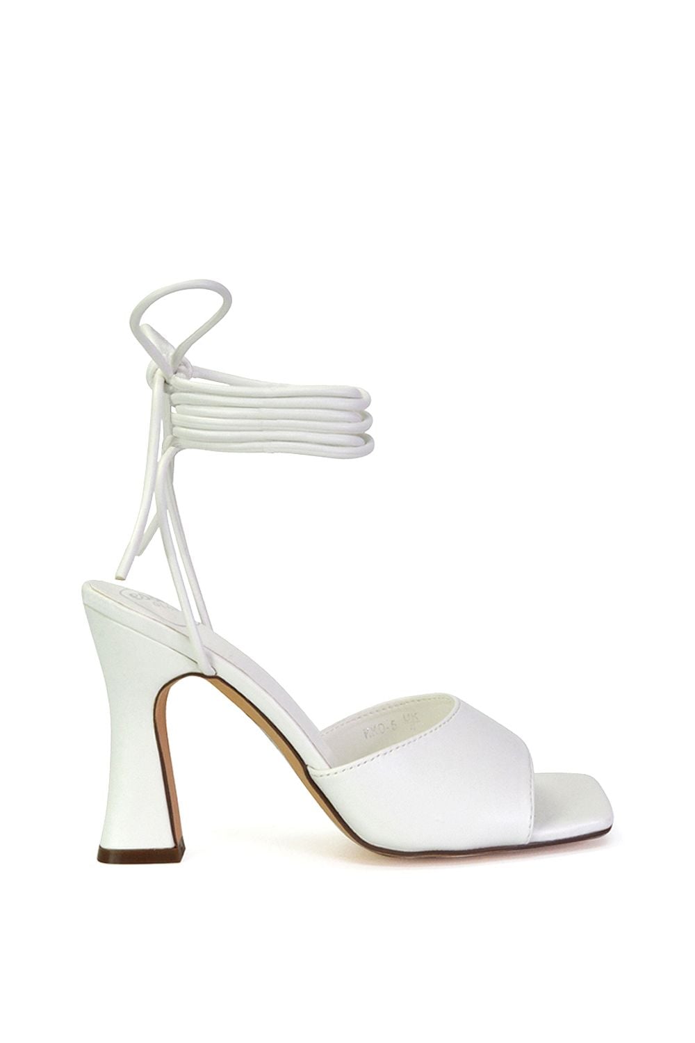 XY London 'Flora' Strappy Lace Up Block High Heels With a Square Toe image 1