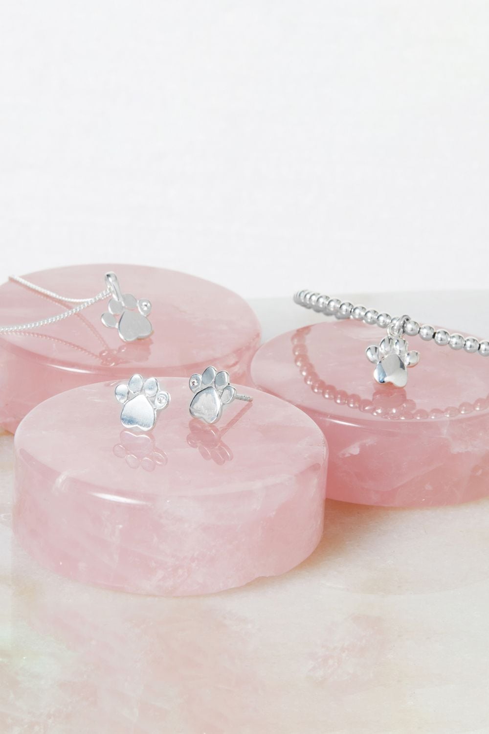 Simply Silver Sterling Silver 925 Paw Print Stud Earrings image 3