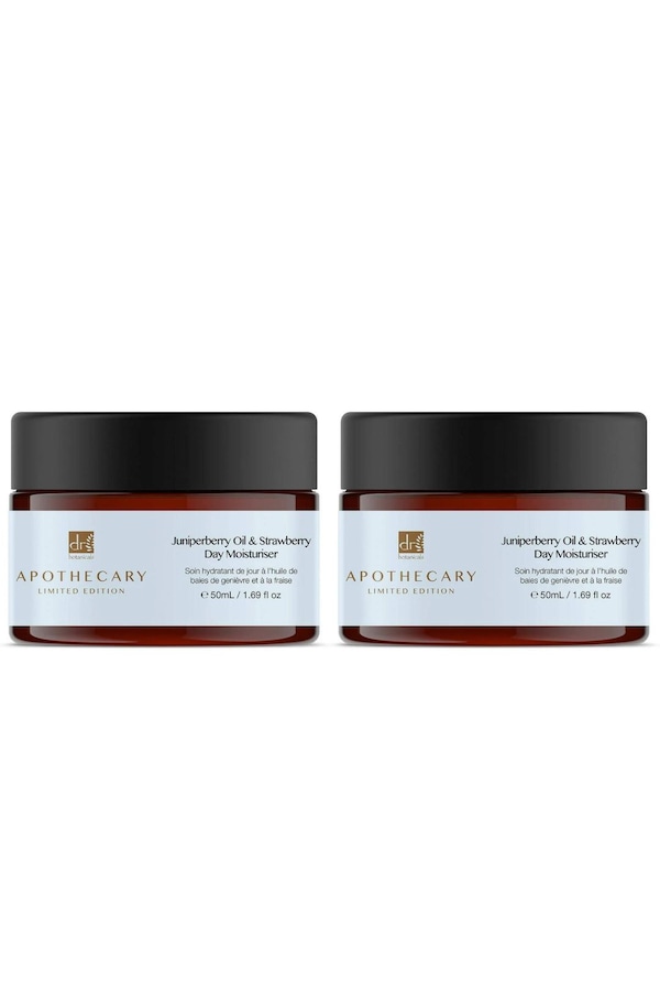 Dr. Botanicals Juniperberry Oil & Strawberry Day Moisturiser 50ml x 2 Duo Set