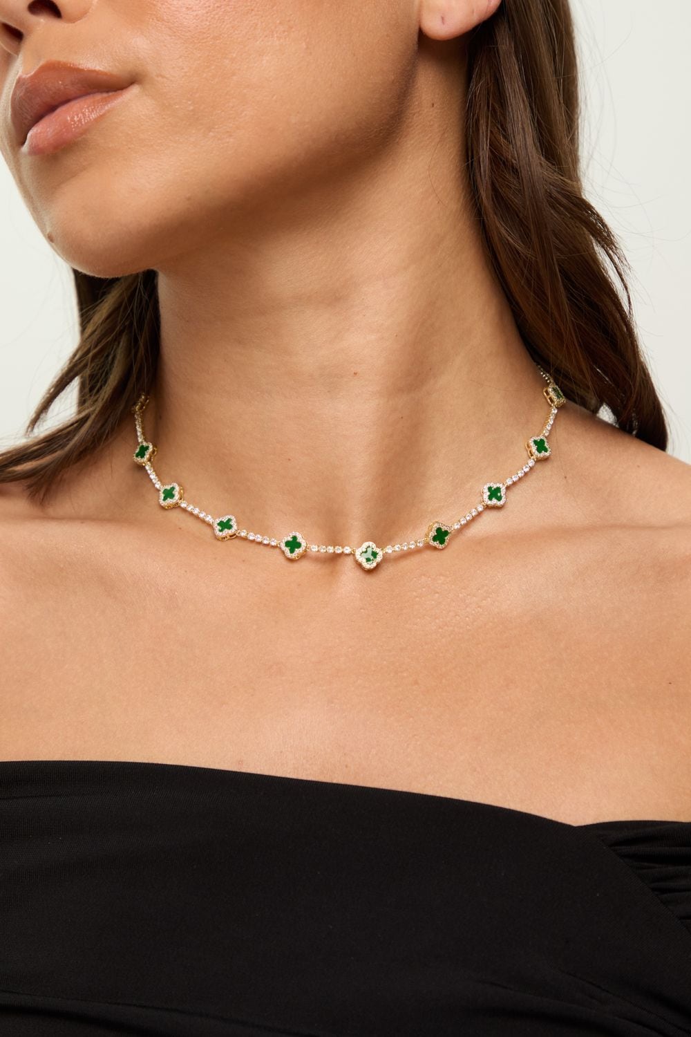 Jon Richard Gold Plated and Emerald Clover Necklace - Gift Box image 3