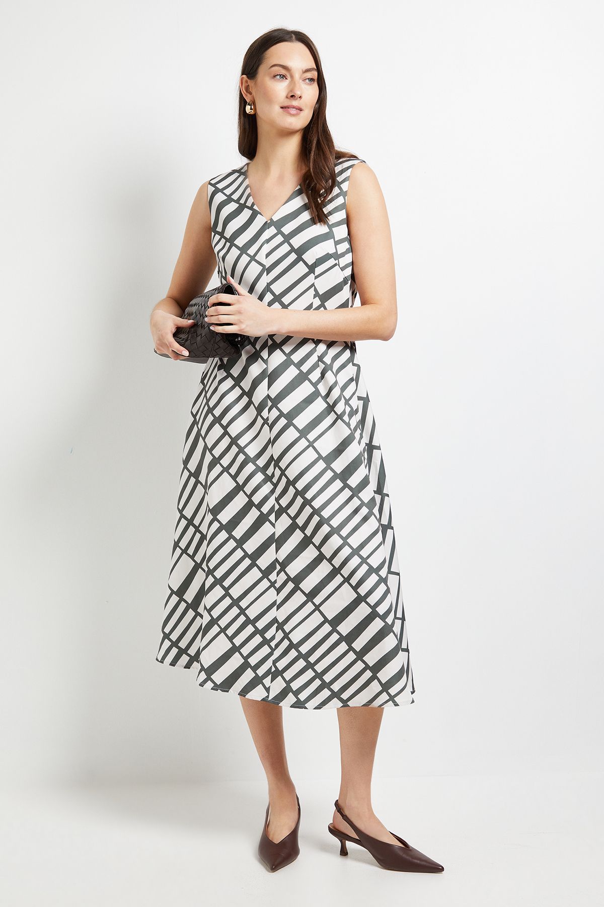 Principles Trapeze Midi Dess Khaki image 1